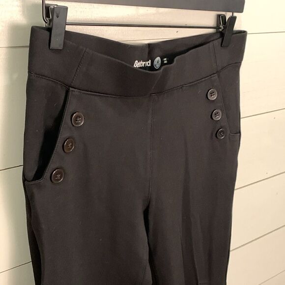 Betabrand flat front black triple button pocket woman’s slacks medium petite - Picture 5 of 8